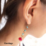CHAIN DROP EARRINGS *PINK CHALCEDONY* - Image 5
