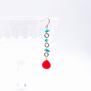 CHAIN DROP EARRINGS *PINK CHALCEDONY* - Image 3