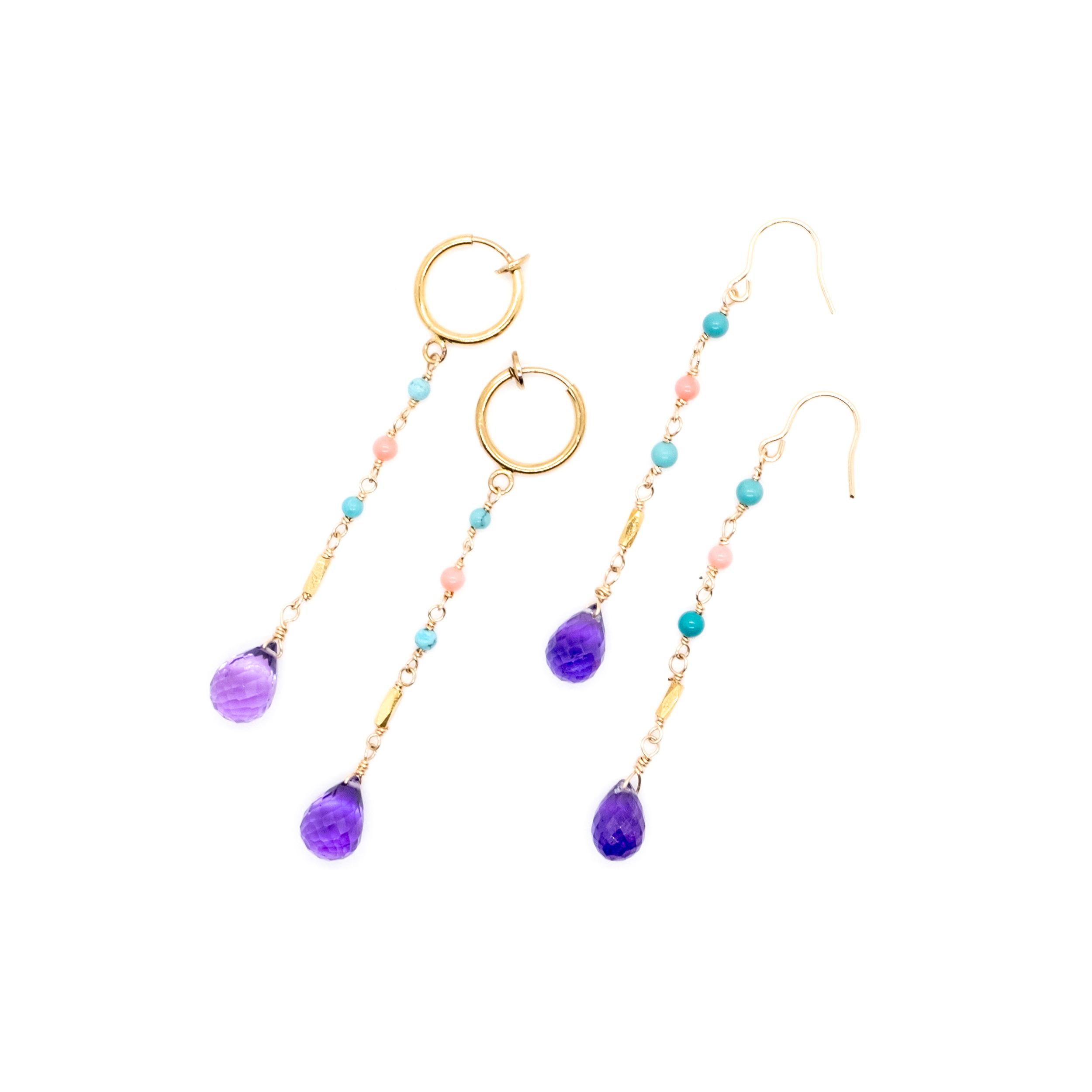 Chain Drop Earrings (Amethyst)1