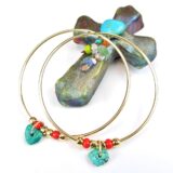 LARGE HOOP EARRINGS *TURQUOISE* - Image 2