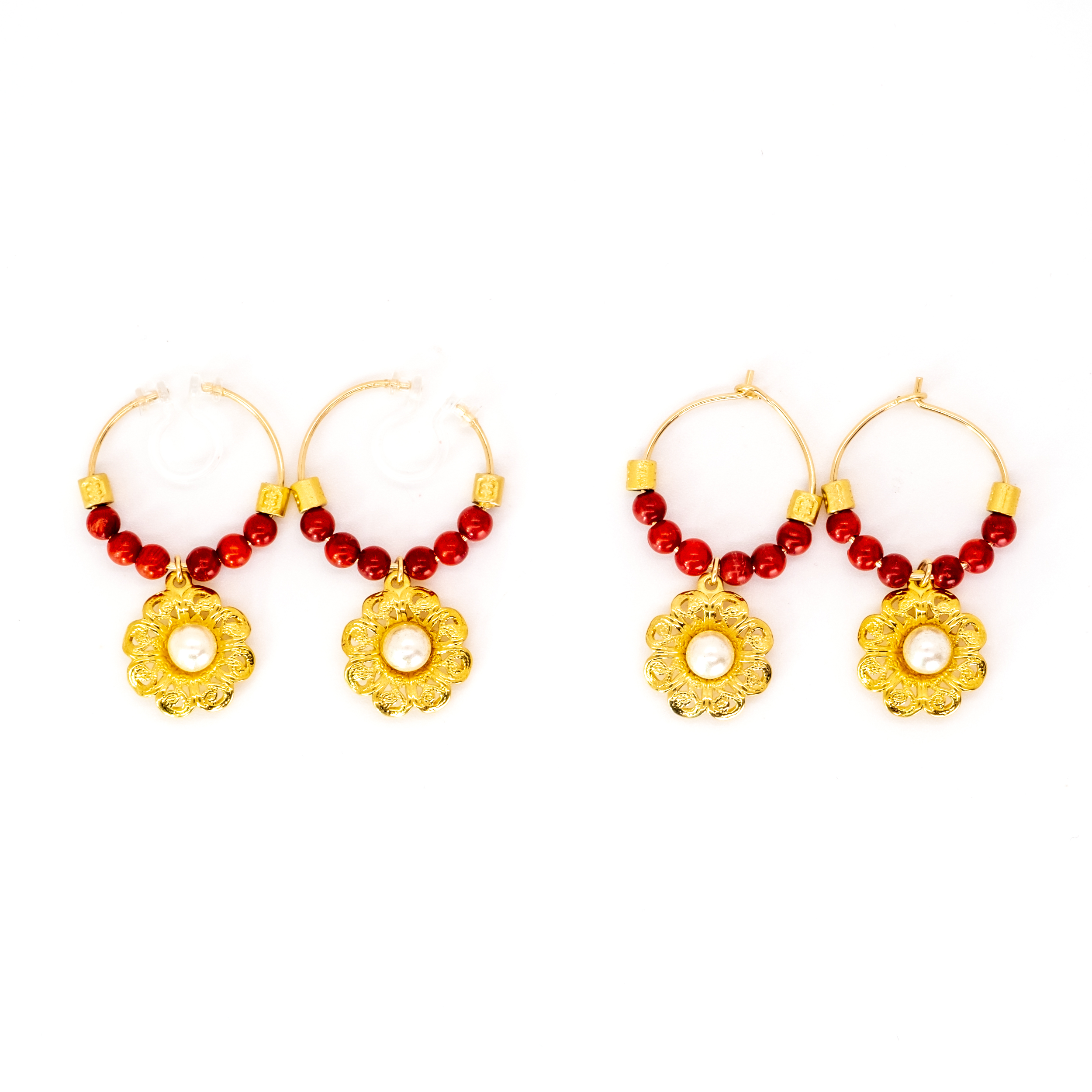 FLOWER HOOP EARRINGS