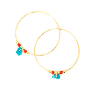 LARGE HOOP EARRINGS *TURQUOISE*