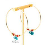 LARGE HOOP EARRINGS *TURQUOISE* - Image 4