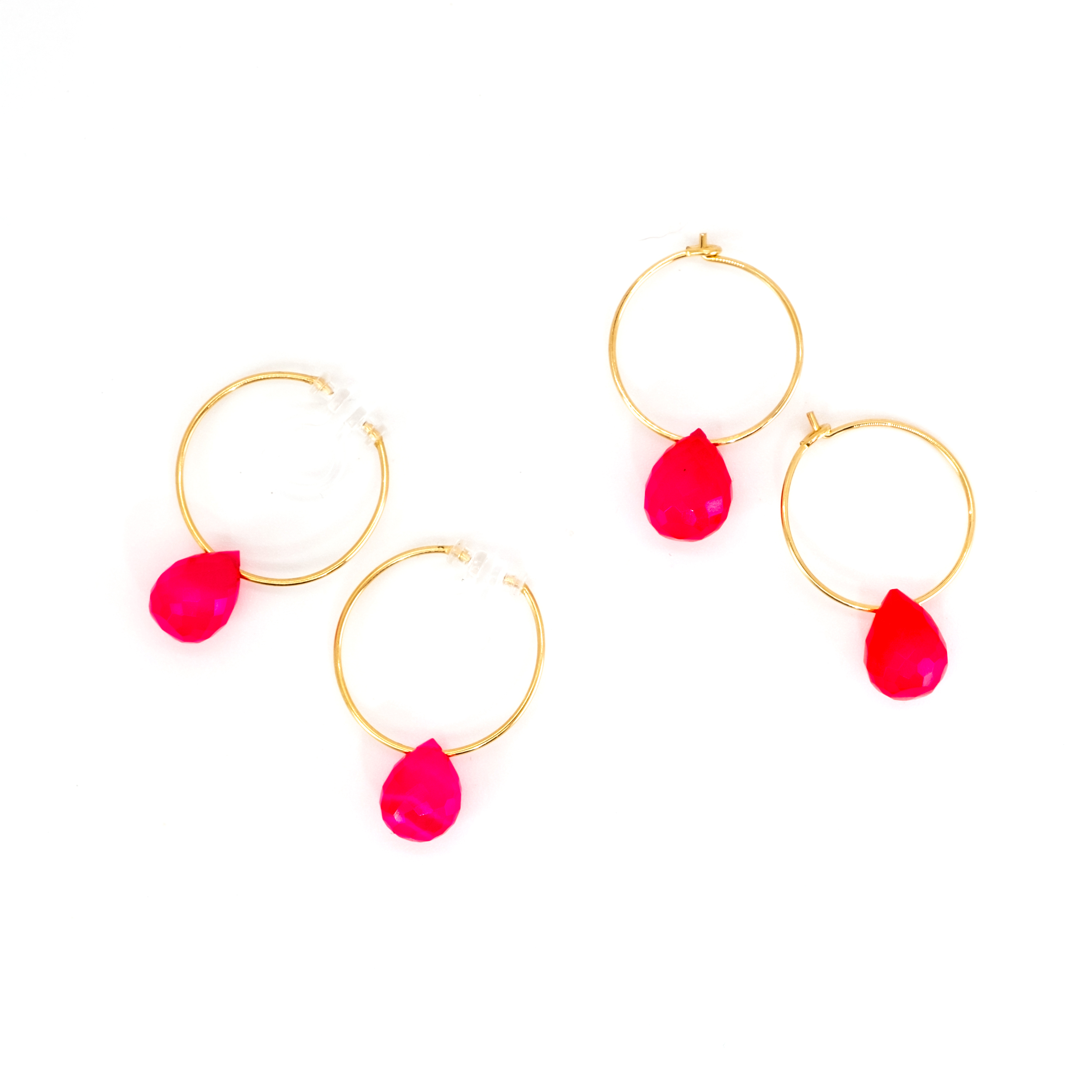 PETITE EARRINGS PINK CHALCEDONY