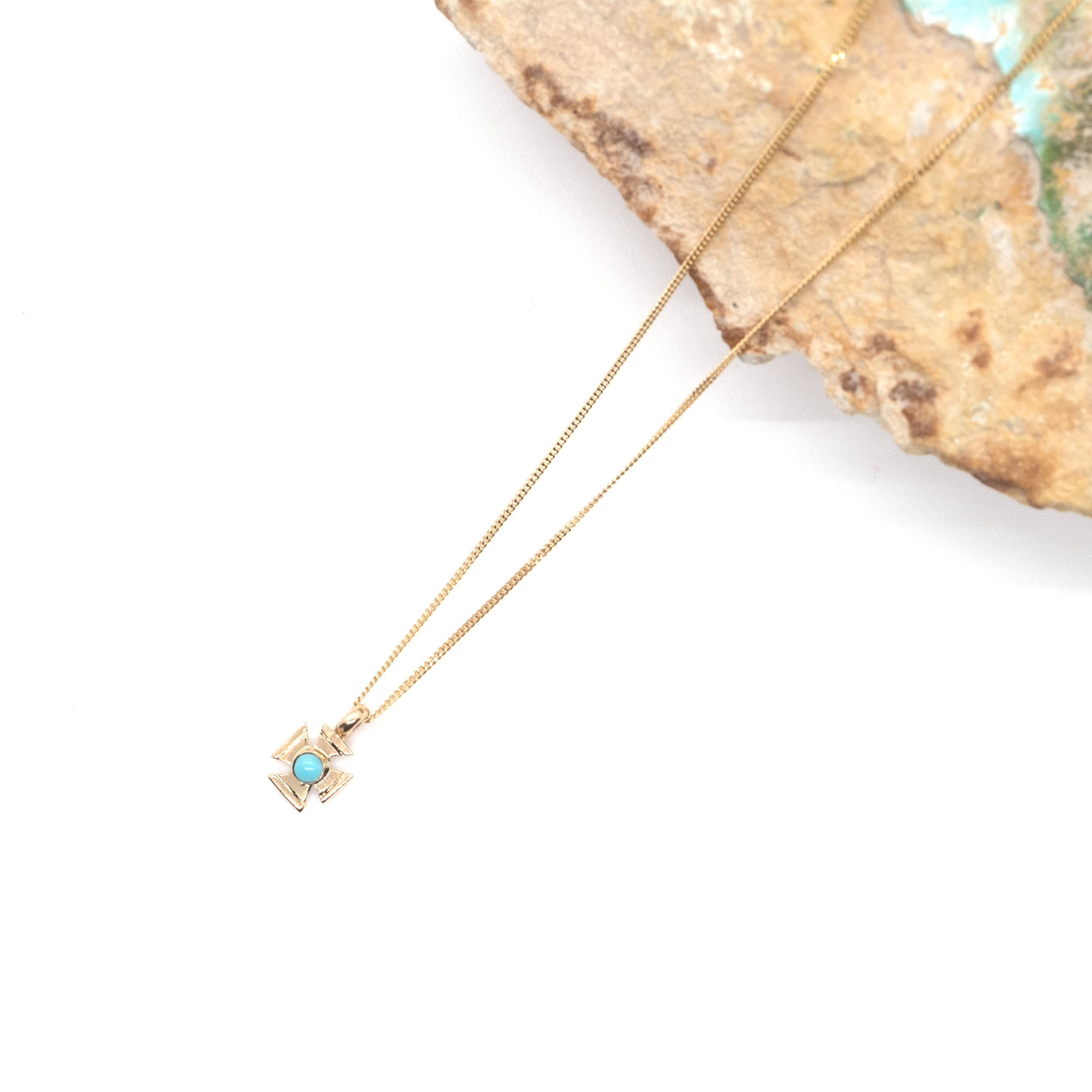 TURQUOISE CROSS NECKLACE