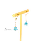TURQUOISE CHAIN EARRINGS - Image 3