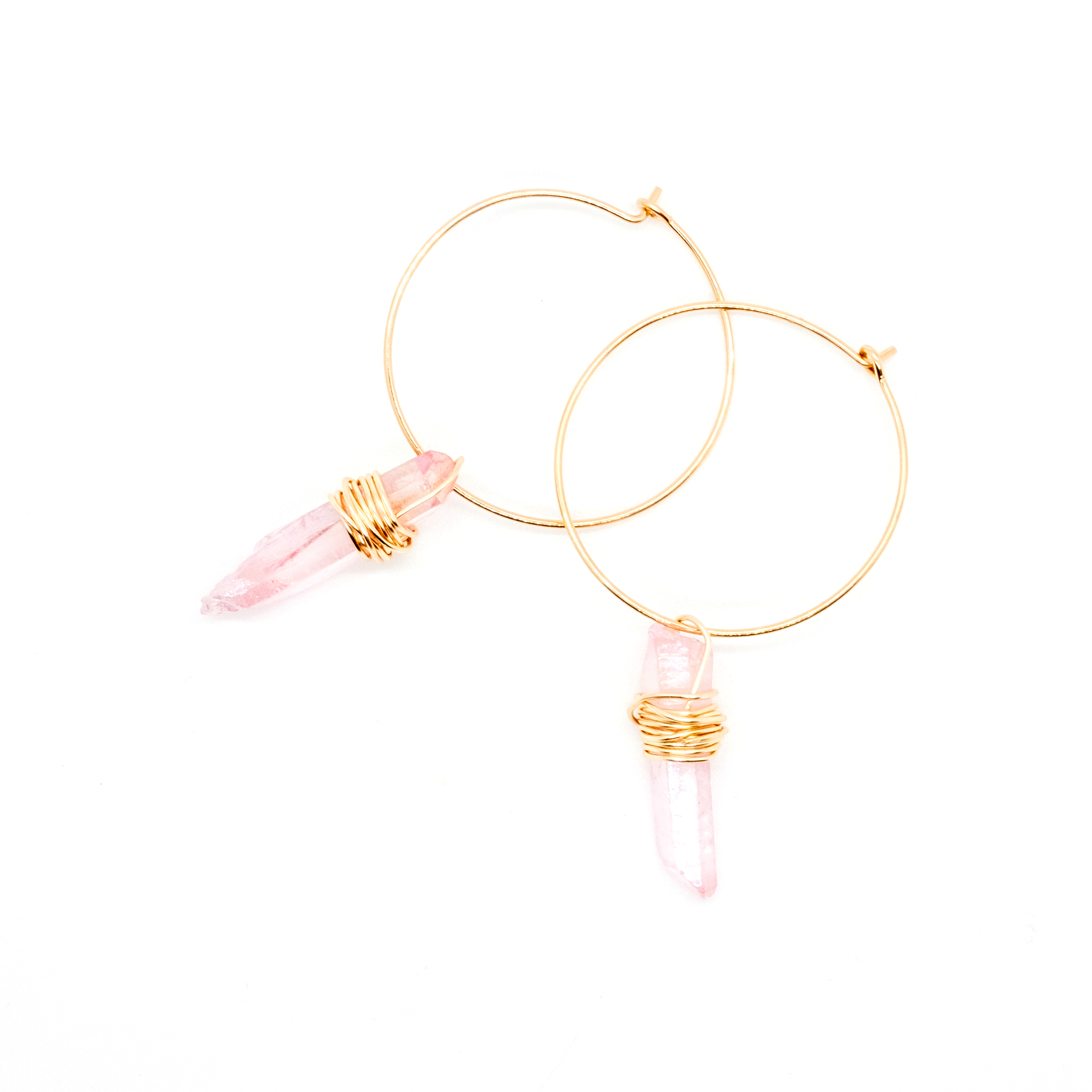 PINK QUARTZ SPIKE EARRINGS