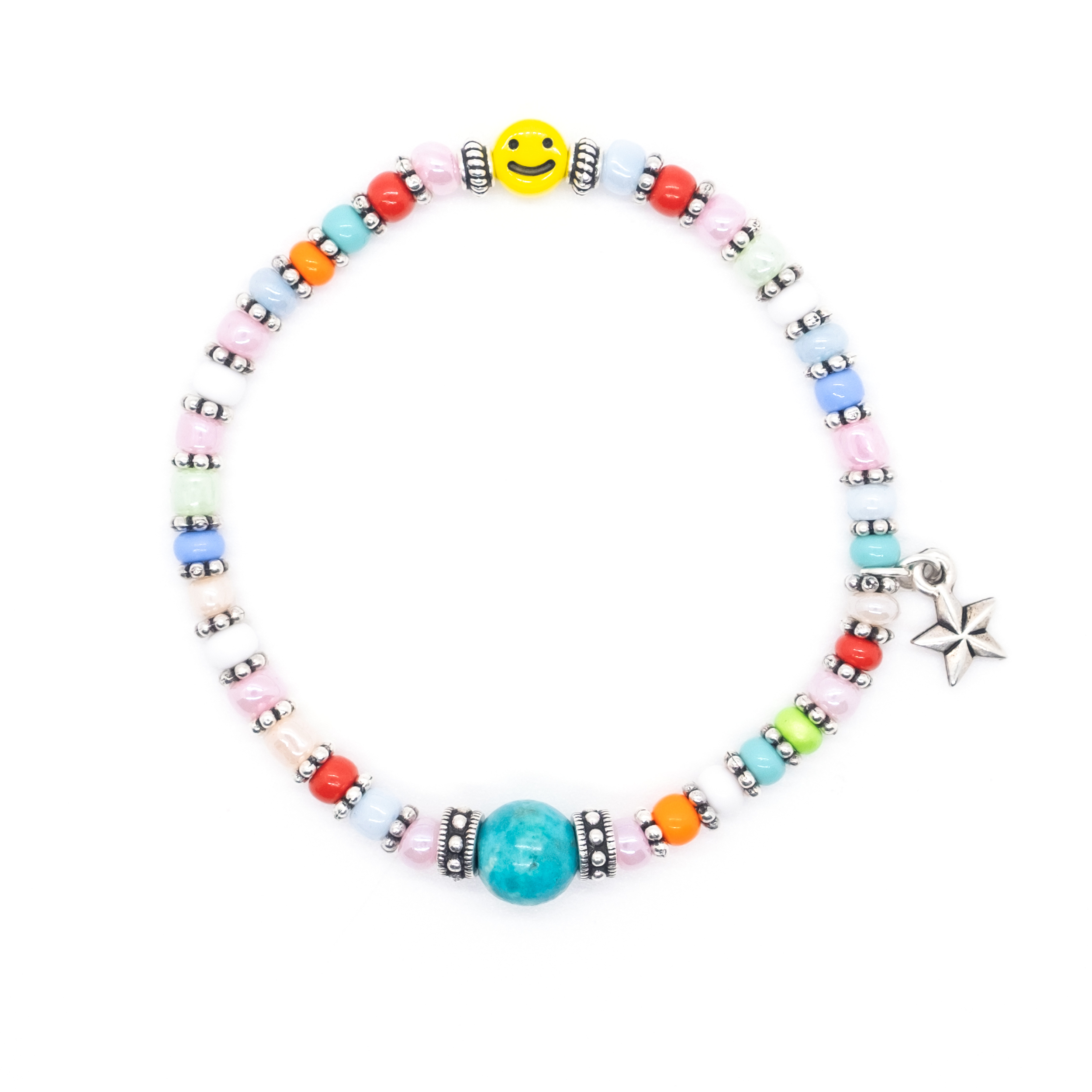 Smiley face Bracelet with Turquoise